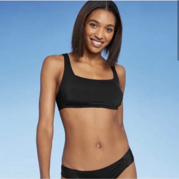 aerie Other - Aerie Swim Women’s XL Wide Strap Scoop Black Bikini Top